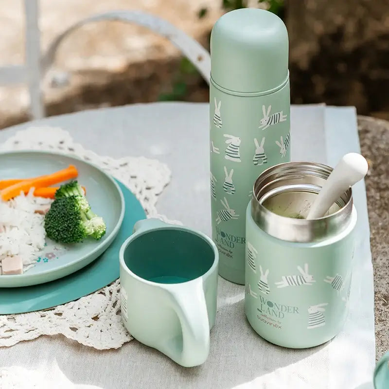 Suavinex Termoska na tekutiny 500 ml, Wonderland – zelená