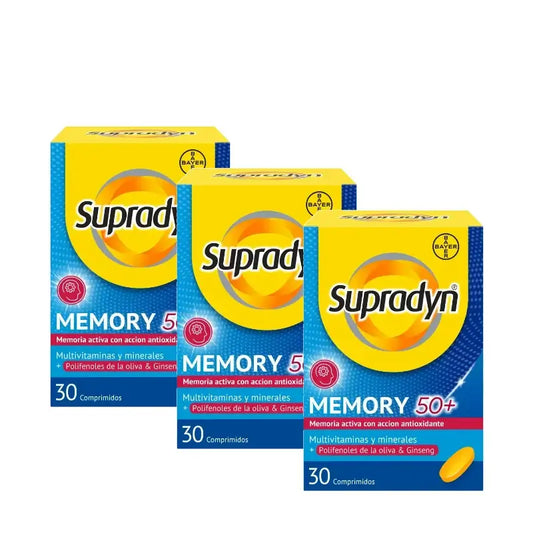 Supradyn Memory 50+ – vitamíny, minerály a energia s ženšenom, balenie 3 x 30 tabliet