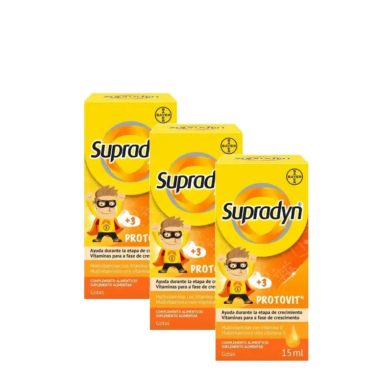 Supradyn Protovit Vitamíny a minerály pre deti, balenie 3 x 15 ml