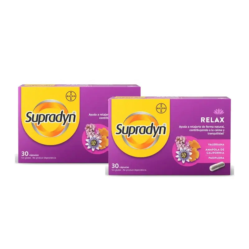Supradyn Relax, upokojenie a pokoj s mučenkou a valeriánom, balenie 2 x 30 kapsúl