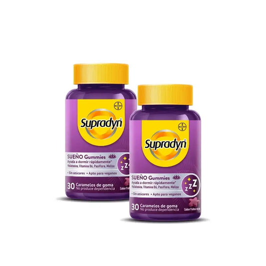 Supradyn Spánok a pokoj – gumené cukríky s melatonínom a vitamínom B6, balenie 2 x 30 cukríkov