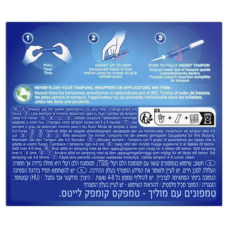 Tampax Compak Lites tampóny s aplikátorom, 24 kusov