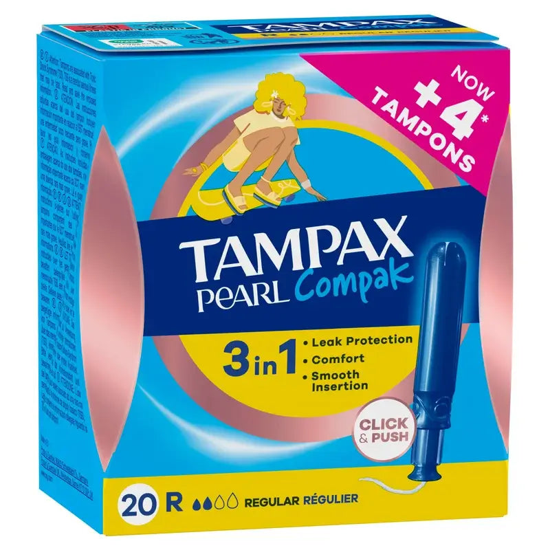 Tampax Pearl Compak Regular tampóny s aplikátorom, 20 kusov