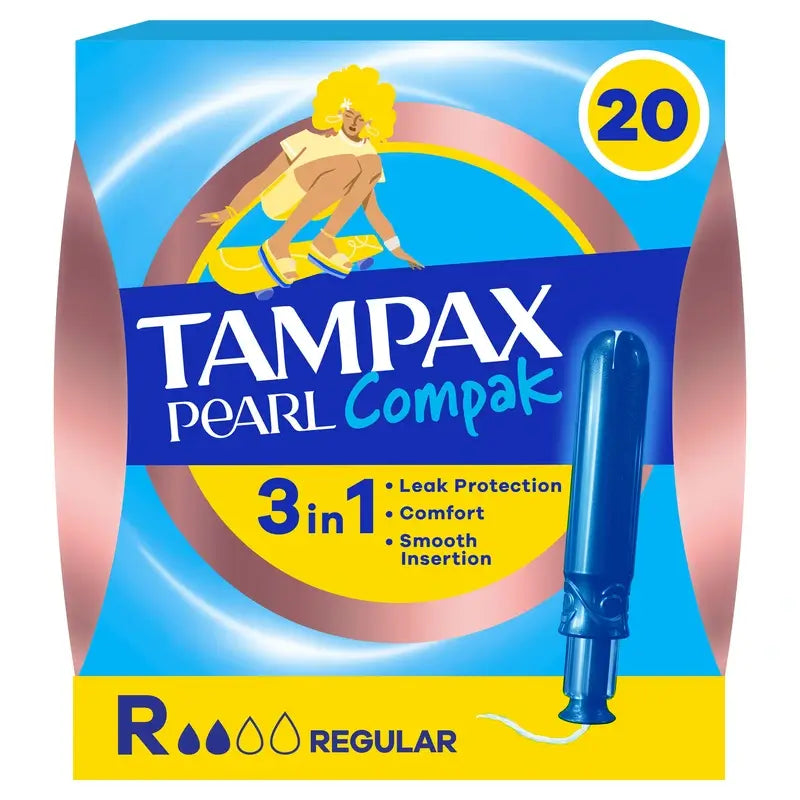 Tampax Pearl Compak Regular tampóny s aplikátorom, 20 kusov