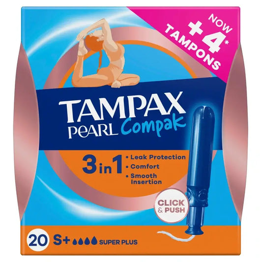 Tampax Pearl Compak Super Plus tampóny s aplikátorom, 20 kusov