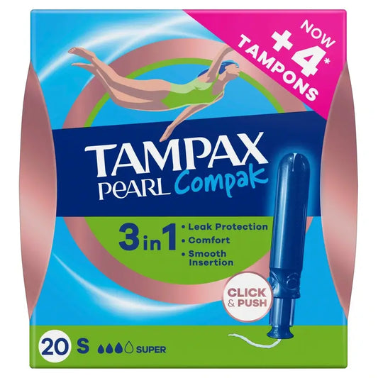 Tampax Pearl Compak Super tampóny s aplikátorom, 20 kusov