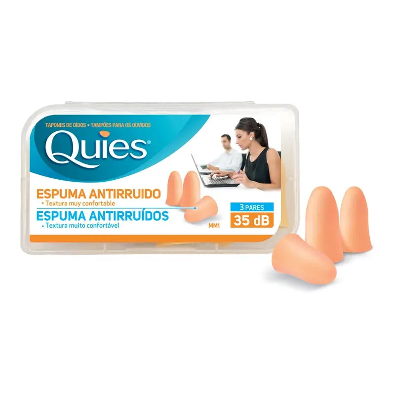 GUMOVÉ UŠNÉ ZÁTKY QUIES V TELESOVEJ FARBE, 3 PÁRY