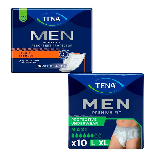 TENA Men Level 3 – inkontinencia, 1 balenie po 16 ks + TENA Men Pants Premium Fit L, 1 balenie po 10 ks
