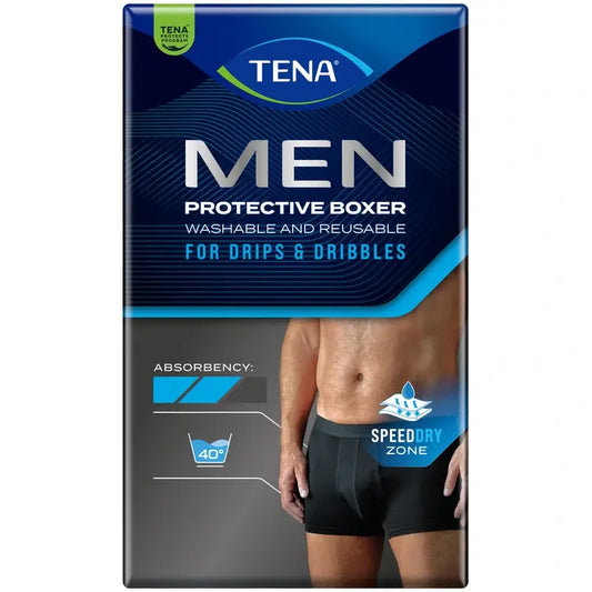 Tena Men – prateľné boxerky, čierne, veľkosť M, 1 ks