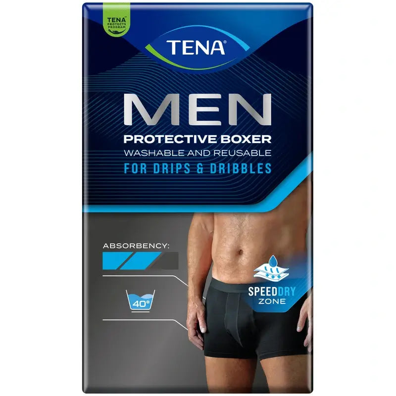 Tena Men – prateľné boxerky, čierne, veľkosť S, 1 ks