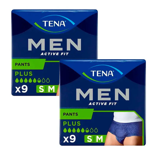 Tena Pack Men Pants Active Size S-M, 2 X 9 Units