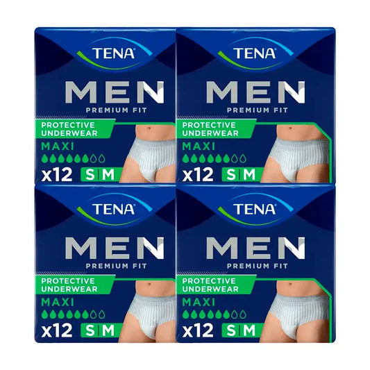 TENA Pack Men Pants Premium Fit, veľkosť S-M, 4 balenia po 12 kusoch