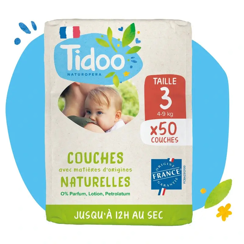 Tidoo Plienky veľkosť 3 4/9 kg Eco0, 50 kusov