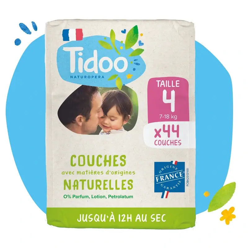 Tidoo Plienky veľkosť 4, 7/18 kg, Eco, 44 kusov