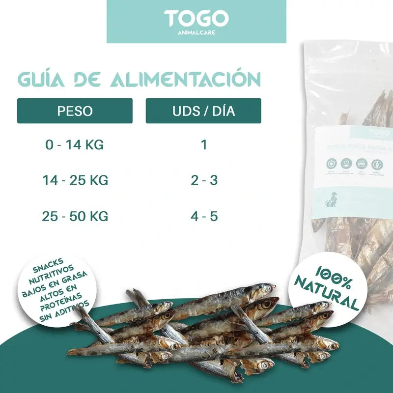Togo Snack Natural – sušené sardely, balenie po 2 kusoch