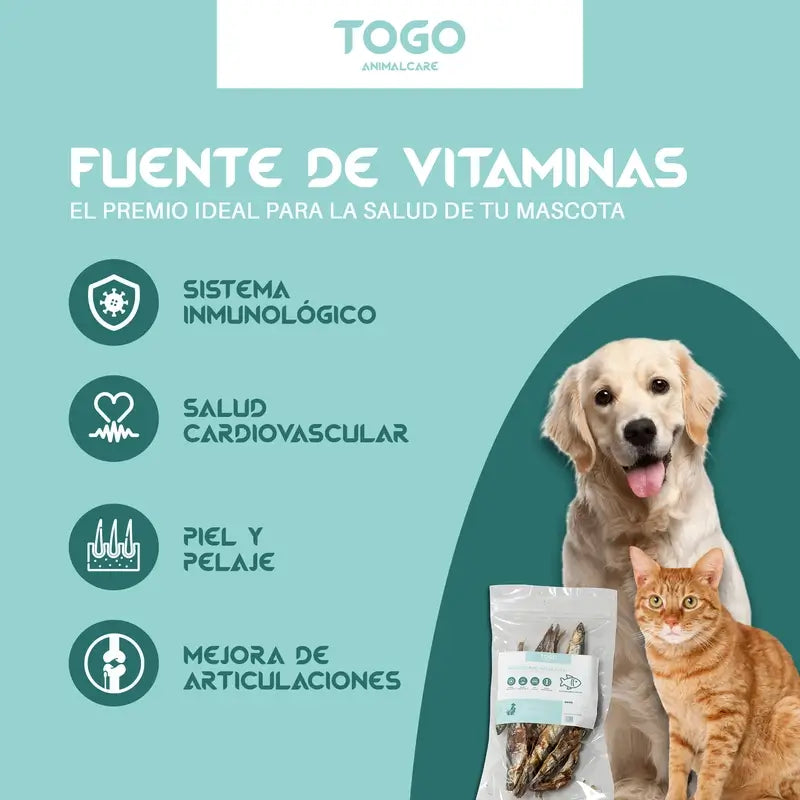 Togo Snack Natural – sušené sardely, balenie po 3 kusoch