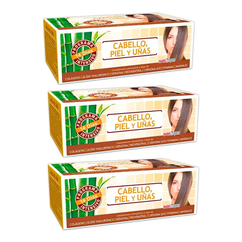 Tongil Nutriorgans – vlasy, pokožka a nechty, balenie 3 x 10 ml x 14 ampuliek
