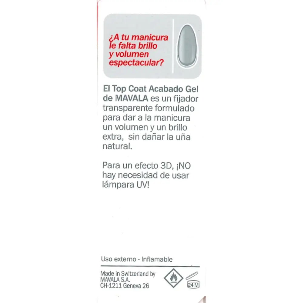 Mavala Top Coat s gélovým efektom 10 ml