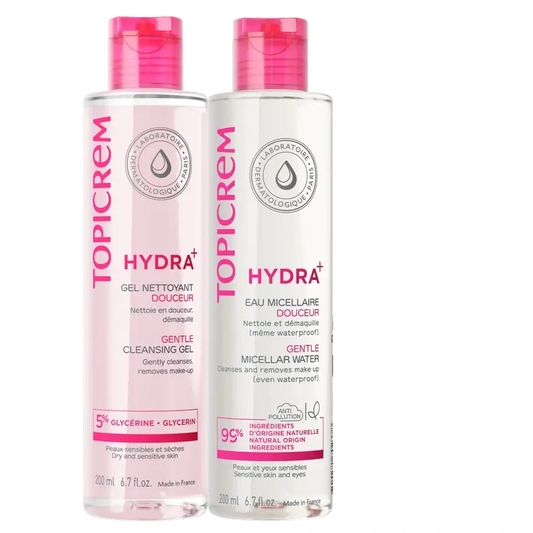 Topicrem Hydra+ Čistiaci gél 200 ml + micelárna voda 200 ml 40 % 