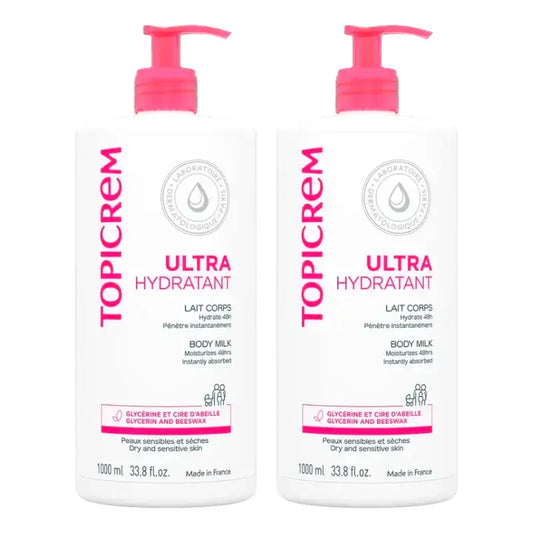 Topicrem Ultra-hydratačné telové mlieko, balenie 2 x 1 l