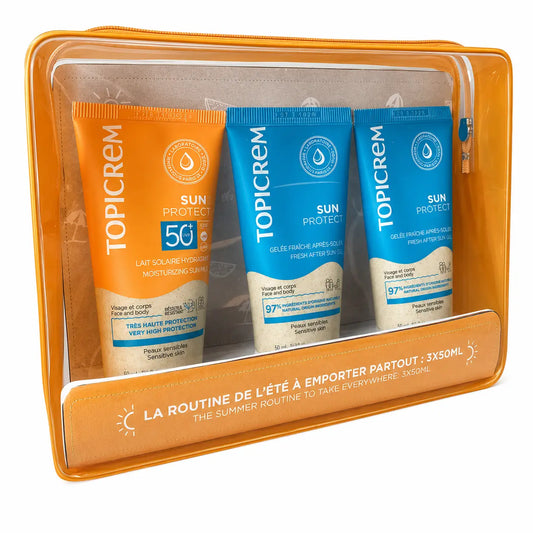 Topicrem Sada Sun Protect Body Milk 50 ml + Aftersun 50 ml + sprchový gél 50 ml