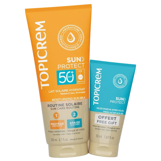 Topicrem Pack Sun Protect telové mlieko SPF 50+ 200 ml + Aftersun 50 ml zadarmo 