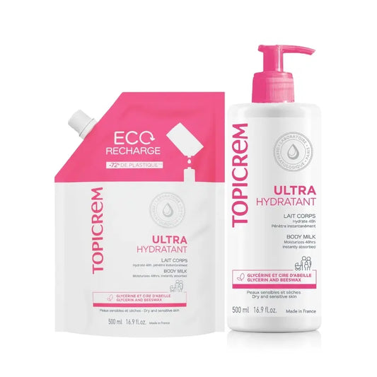 Topicrem Pack Uh Telové mlieko 500 ml + náplň telového mlieka 500 ml 50 %