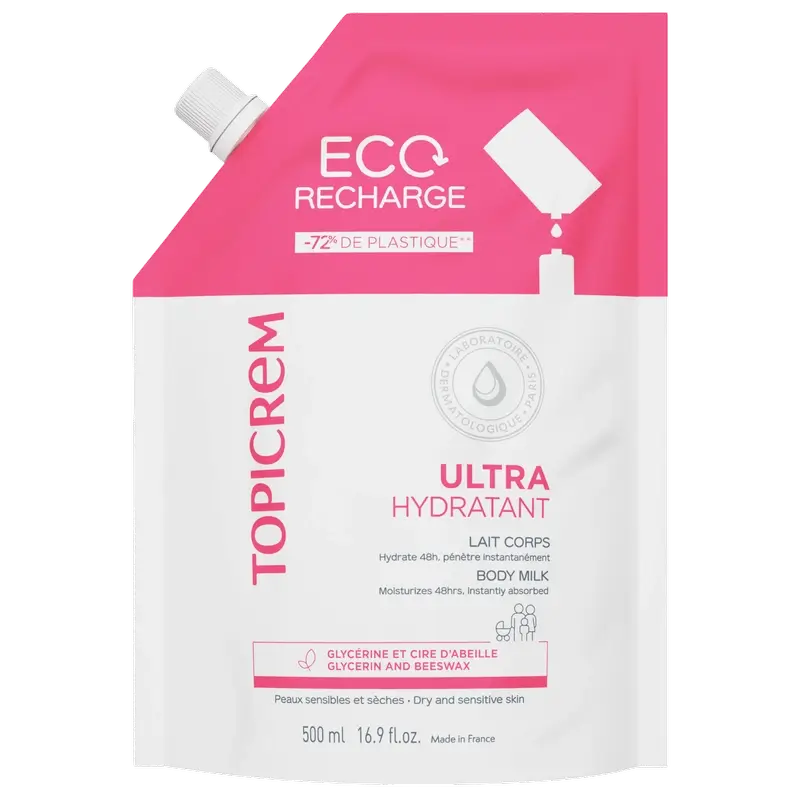 Topicrem Uh – náplň ultra-hydratačného telového mlieka, 500 ml