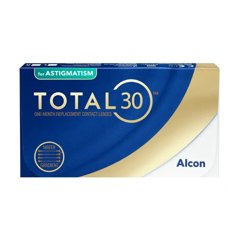 Celkom 30 mesačných torických kontaktných šošoviek, 3 kusy