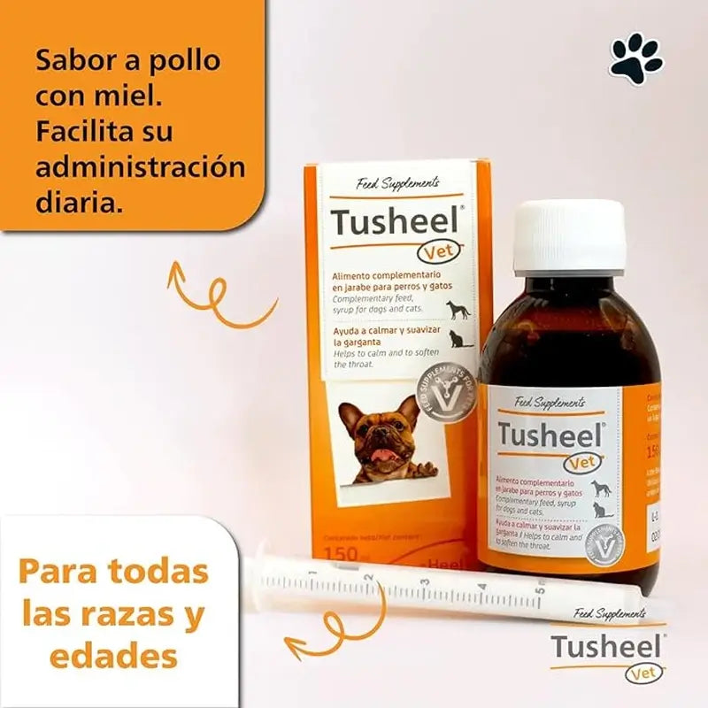 Heel Tusheel Veterinárny sirup proti kašľu pre psov a mačky 150 ml
