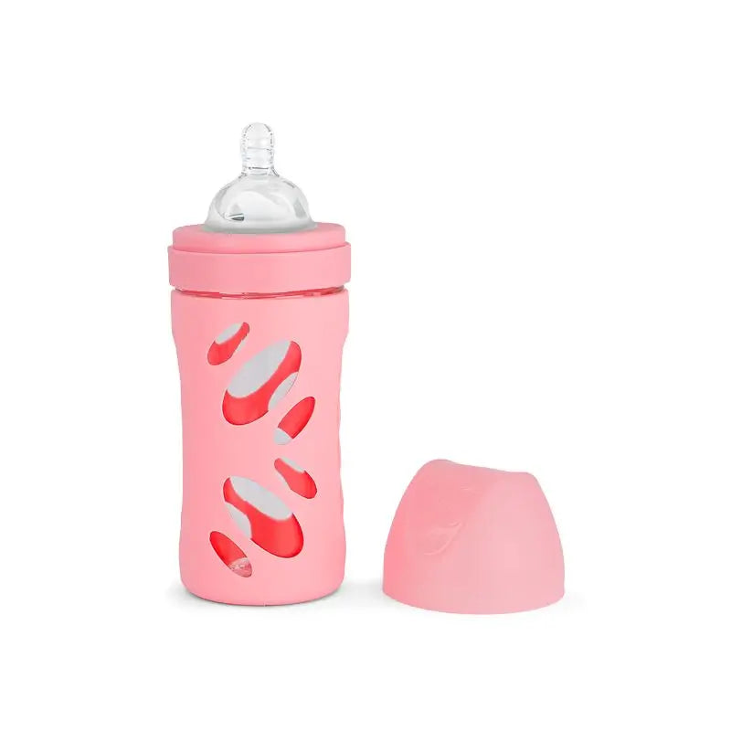 Twistshake sklenená fľaša proti kolike, ružová, 260 ml