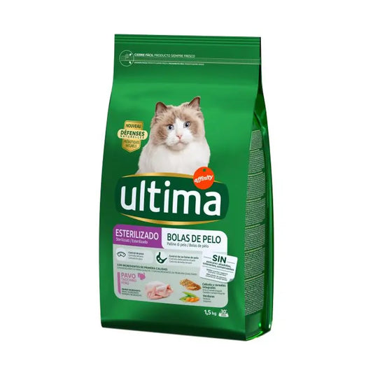 Ultima Krmivo pre mačky – sterilizované, proti chumáčom srsti, 1,5 kg