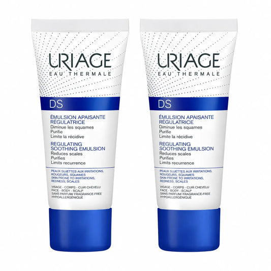 Uriage Ds upokojujúca emulzia 40 ml bez parfumácie, balenie po 2 ks