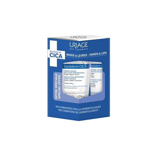 Uriage Promo Bariéderm-Cica Krém na ruky, 50 ml + balzam na pery 15 ml 