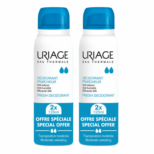 Uriage Promo Deodorant Frescor, 125 × 2 ml, balenie po 2 ks