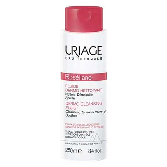 Uriage Roséliane Dermo-Cleansing Fluid for Sensitive, Reddened, Rosacea and Hyper-reactive Skin, 250 ml