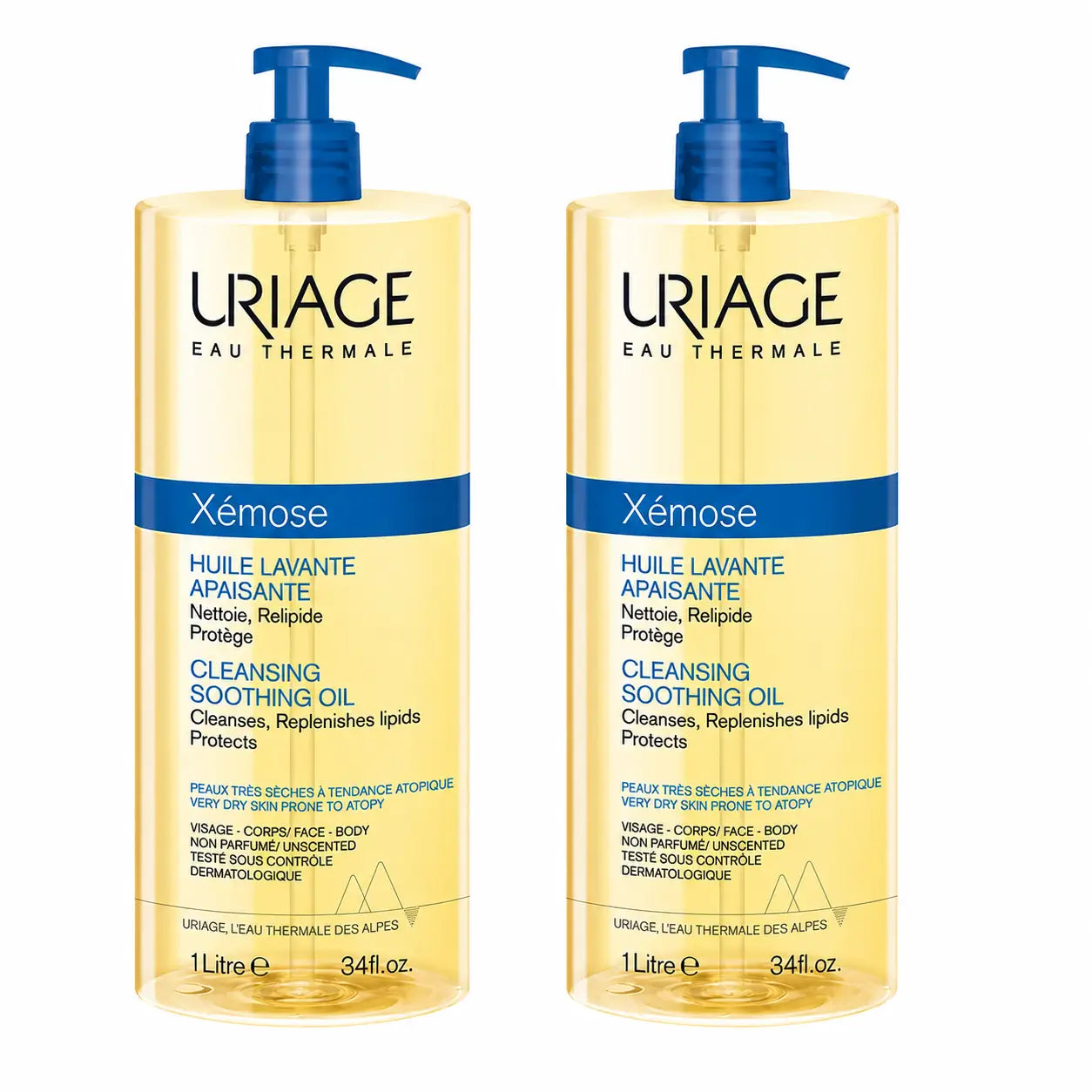 Uriage Xemose C8+ Čistiaci olej proti svrbeniu 1000 ml, balenie po 2 ks