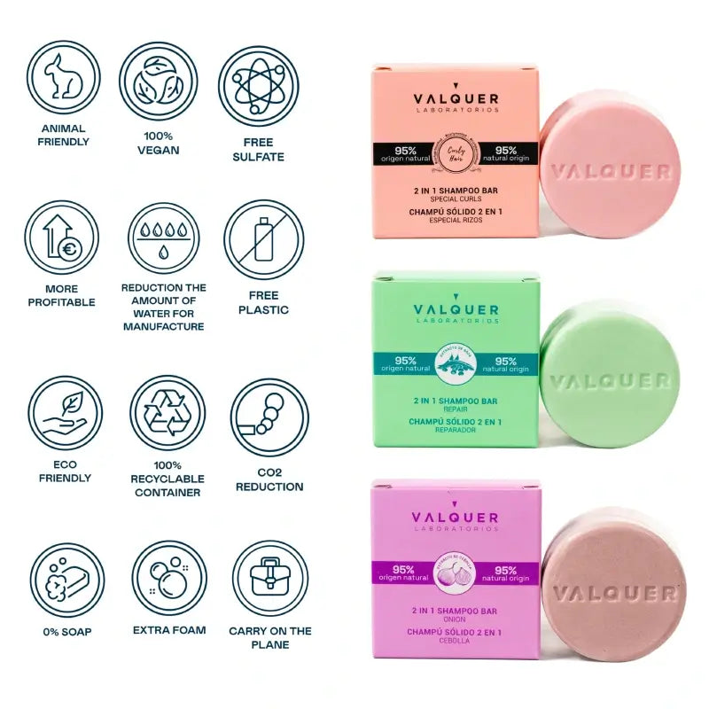 Valquer Hair Care 2 v 1 regeneračný tuhý šampón, 70 g