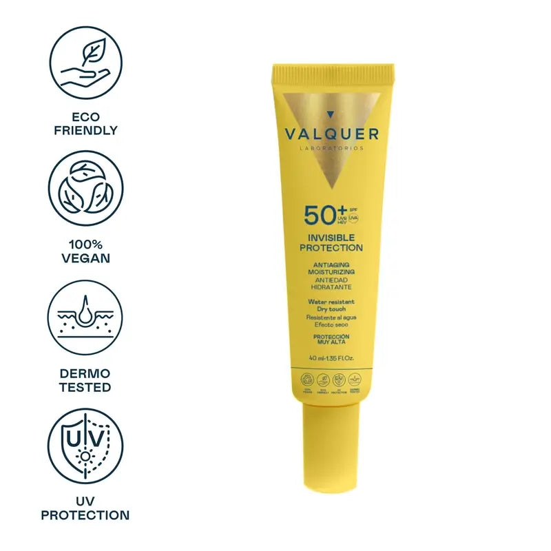 Valquer Sunscreen – opaľovací krém na tvár s faktorom 50+ a neviditeľnou ochranou, 40 ml