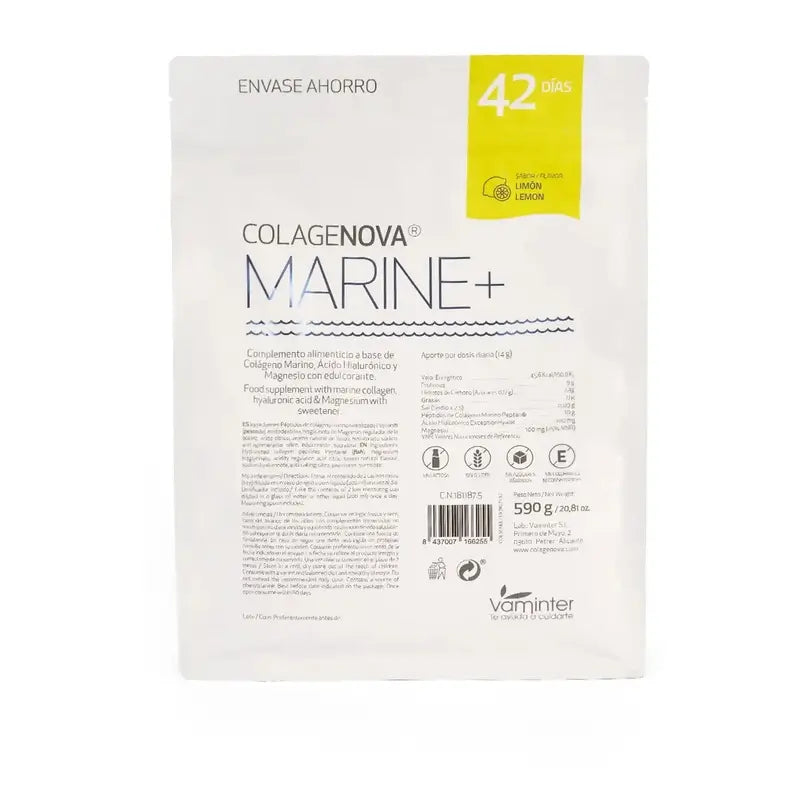 Colagenova Marine+ Morský kolagén+HA+Mg, 42 dní, výhodné balenie s príchuťou citróna, 590 g 