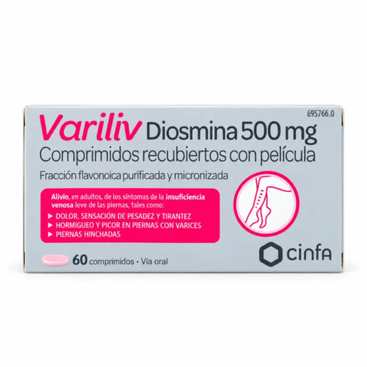 Variliv Diosmina Cinfamed 500 mg, 60 tabliet