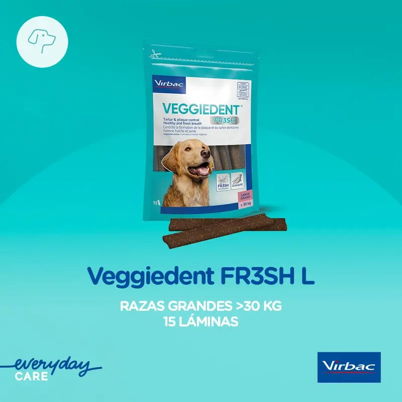 Virbac Veggiedent Fr3sh L, dentálne pamlsky pre psov veľkých plemien