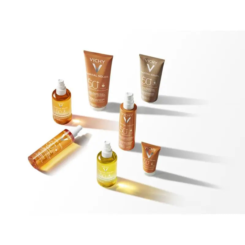 Vichy Capital Soleil Neviditeľný olej Cell Protect SPF 50+, opaľovací prípravok, 200 ml