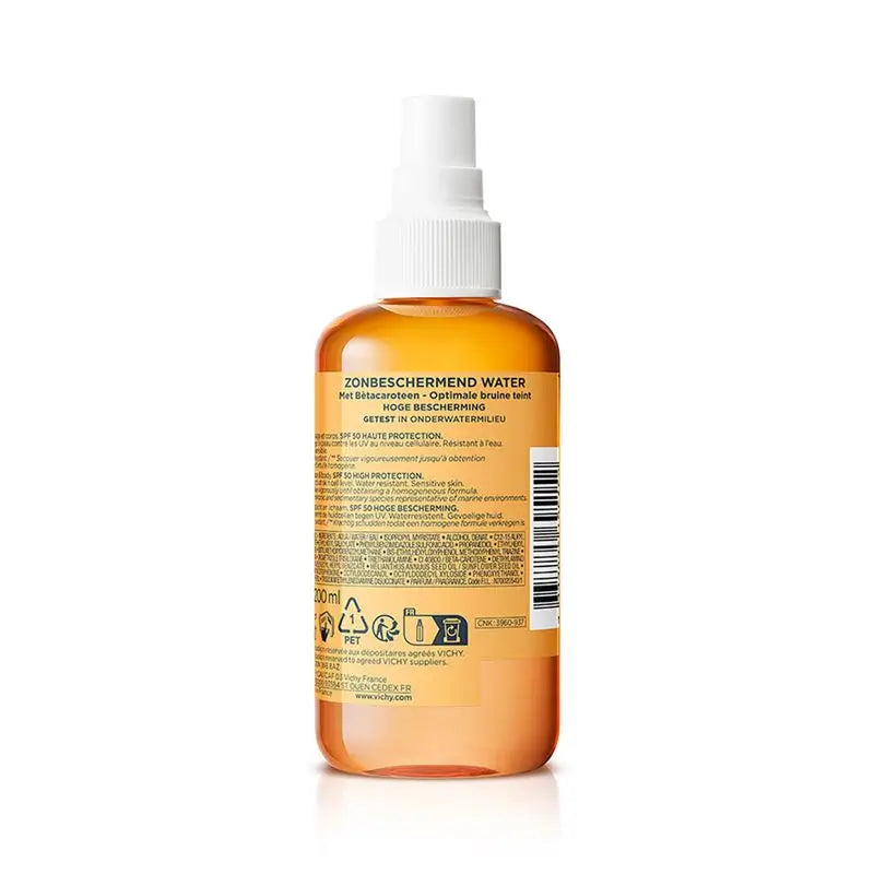 Vichy Capital Soleil Ochranná slnečná voda SPF 50 pre žiarivý vzhľad, 200 ml