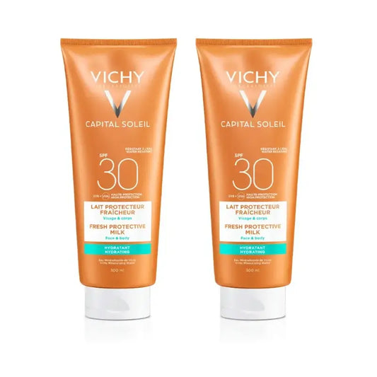Vichy Capital Soleil Hydratačné ochranné mlieko pre celú rodinu SPF 30, 2 × 300 ml 