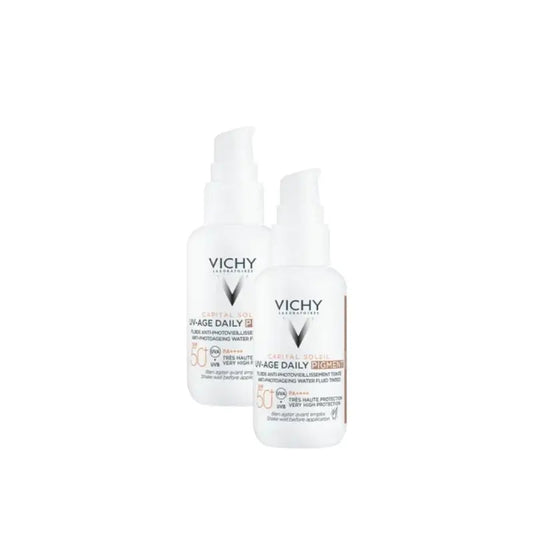 Vichy Capital Soleil UV Age – denný opaľovací krém so stredným odtieňom, SPF 50, 40 ml, balenie po 2 ks