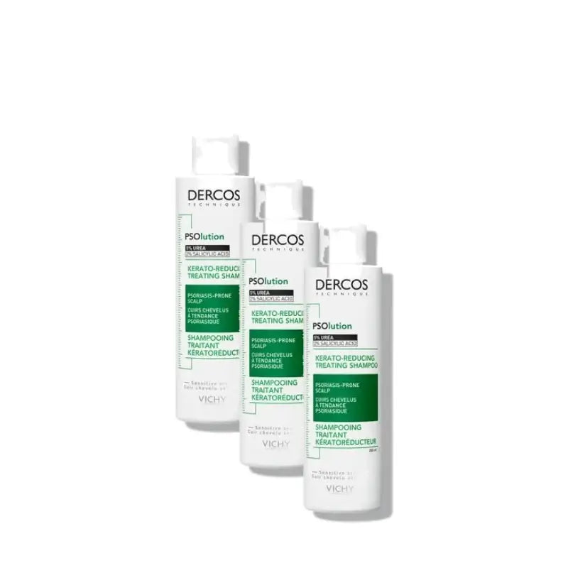 Vichy Dercos Psolution šampón proti lupinám a svrbeniu, balenie po 3 ks