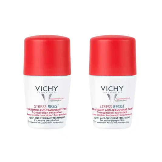 Vichy Dezodorant Stress Resist – intenzívna antiperspiračná kúra 72H, roll-on, 2 x 50 ml 