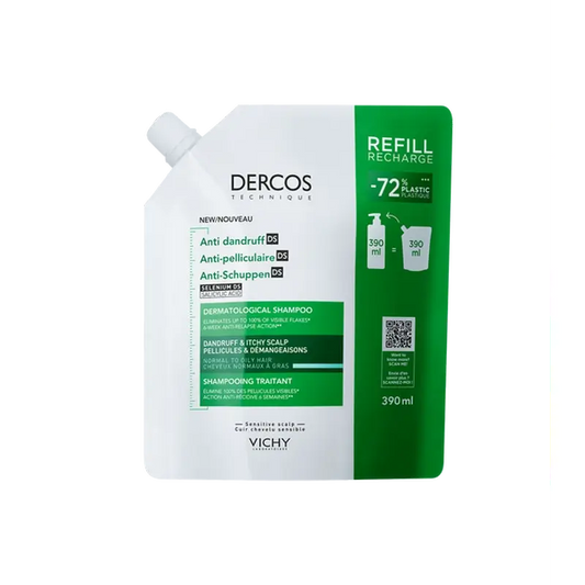 Vichy Dercos Technique Šampón Ecorefill proti lupinám pri mastných vlasoch, 390 ml