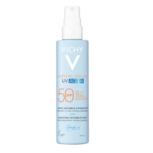Vichy Solar UV Aqua Hydratačný neviditeľný sprej SPF 50, 200 ml
